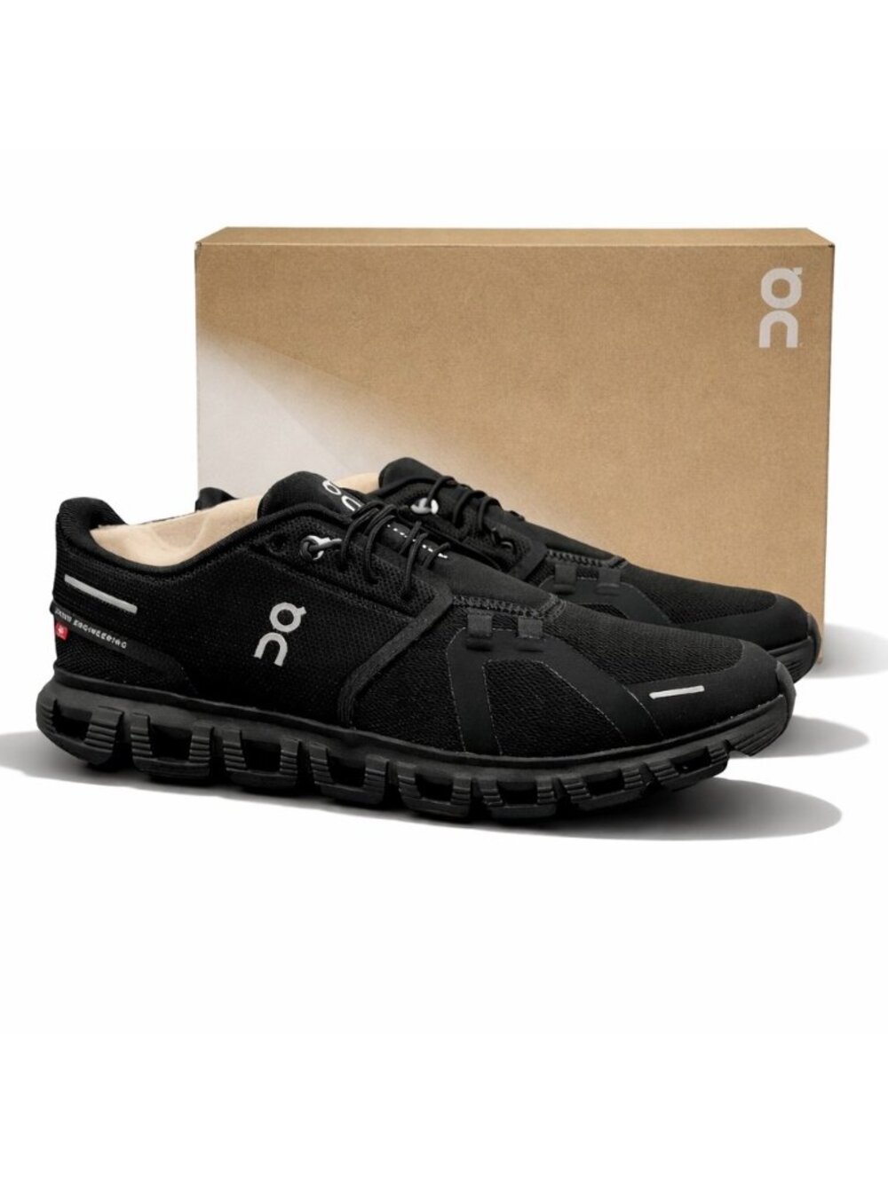 On Cloud 6 Supportive Running Shoe Men 8.5 Black Lightweight Trainer 3MF10071043